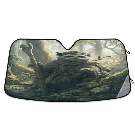 Ewok in Forest Car Windshield Sun Shade Foldable Car Front Window Visor Heat and UV Protection 53x23.5