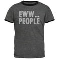 thumbnail image 1 of Eww People Funny Antisocial Mens Ringer T Shirt Dark Heather-Black 2XL, 1 of 1