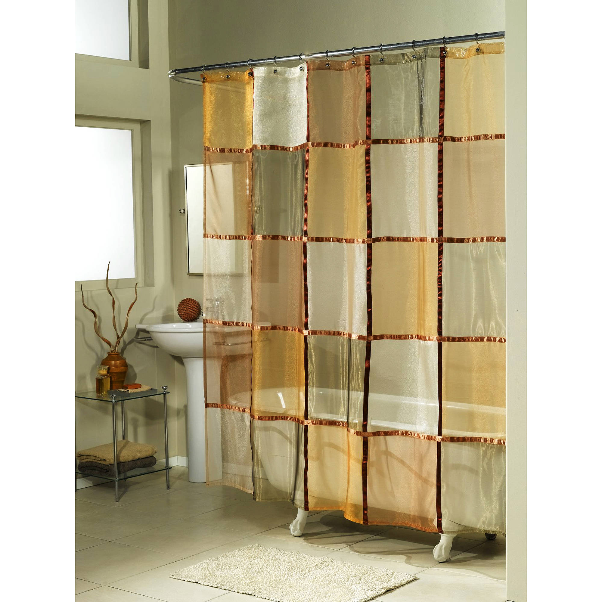 Ex-Cell Home Fashions Mosaic Fabric Shower Curtain, Terra Cotta - image 1 of 3