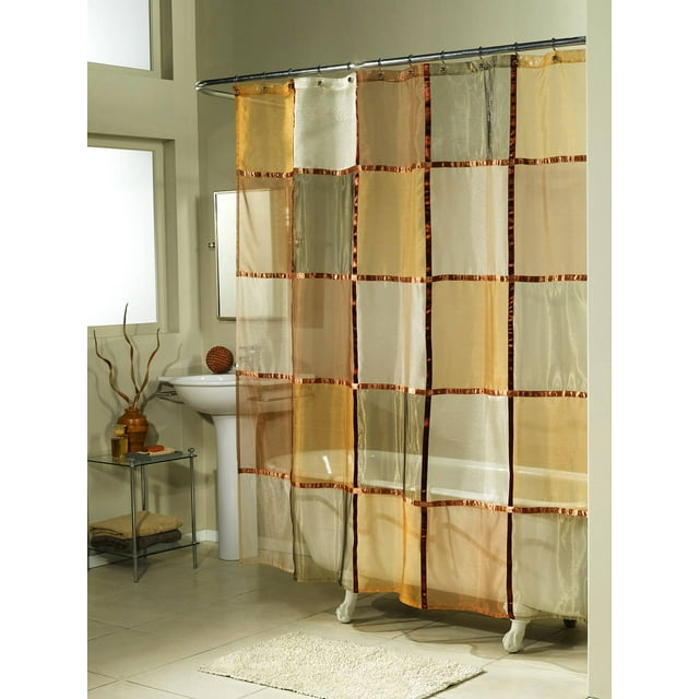 Ex-Cell Home Fashions Mosaic Fabric Shower Curtain, Terra Cotta