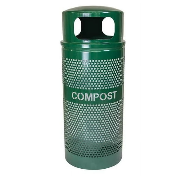 Ex-Cell Kaiser WR-34R DM COMPOST HGR 34 gal Landscape Series Compost Receptacle with Dome Top, Green