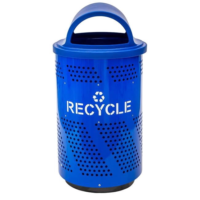 Ex-Cell Kaiser 51 gal Perforated Outdoor Recycle with Icon Trash ...
