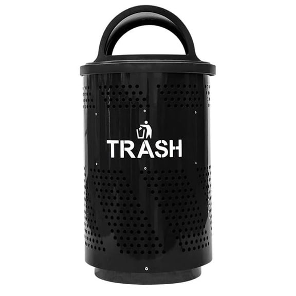 Ex-Cell Kaiser ARENA-X51 BLK 51 gal Perforated Trash Receptacle, Black