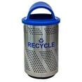 thumbnail image 1 of Ex-Cell Kaiser ARENA-51 R SS-RBL 51 gal Perforated Outdoor Recycle with Icon Receptacle, Stainless Steel with Black Lid, 1 of 1