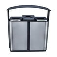 thumbnail image 1 of Ex-Cell Kaiser ECHX3-2TR SS-BL Echelon Collection Outdoor 3 Stainless Stream Receptacle with Black Anodized Trim - 75 gal - 2 Trash & 1 Comingle, 1 of 1