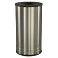 thumbnail image 1 of Ex-Cell Kaiser INT1528 T-8 SS BLX 18 Gallon Stainless Steel Indoor Ash & Trash Receptacle with Black Textured Top, 1 of 5
