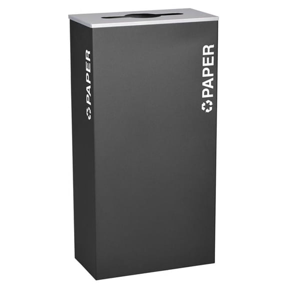 Ex-Cell Kaiser RC-KD17-P BLX Rectangular Paper 17 GallonRecycling Receptacle, Black Texture