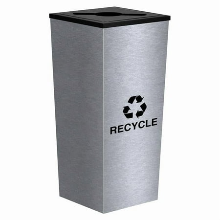 Ex-Cell Kaiser RC-MTR-1 SS tapered recycling receptacle Single Stream unit- stainless steel finish