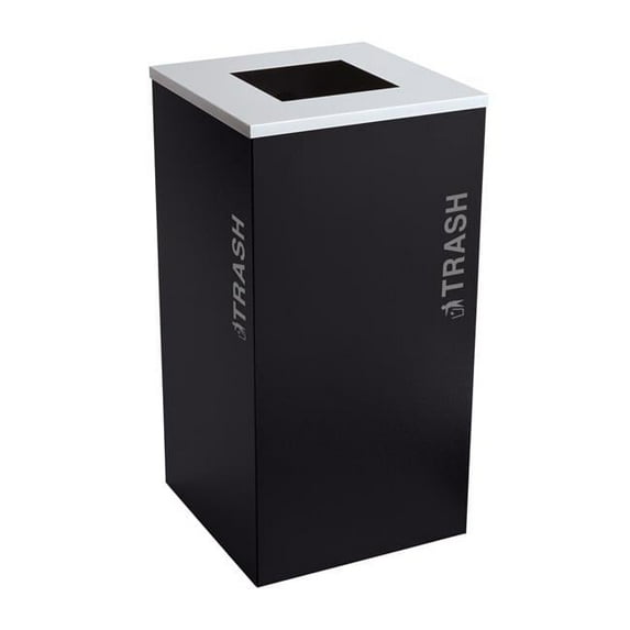 Ex-Cell Kasier RC-KDSQ-T BT-PBG 24 gal Kaleidoscope Black Tie Series Square Recyclable Bins, Black