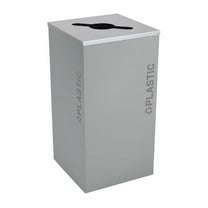 Ex-Cell Kasier RC-KDSQ-PL BT-HMG 24 gal Kaleidoscope Black Tie Series Square Plastic Recyclable Bins, Grey