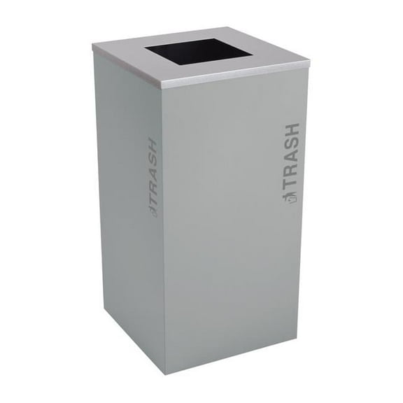 Ex-Cell Kasier RC-KDSQ-T BT-HMG 24 gal Kaleidoscope Black Tie Series Square Recyclable Bins, Grey