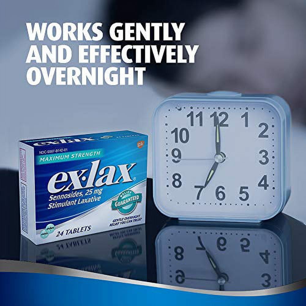 ExLax Maximum Strength Stimulant Laxative 24 ct (Pack of 6)