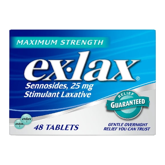 Ex-Lax Maximum Strength Stimulant Laxative Constipation Relief Pills for Occasional Constipation - 48 Count