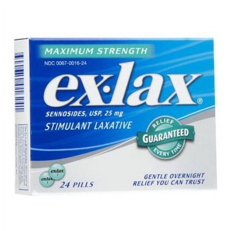 Ex Lax Maximum Strength Stimulant Laxative Pills, 24 Ea, 2 Pack