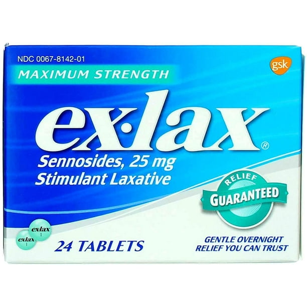 Ex Lax Maximum Strength Stimulant Laxative Pills, 24 Ea