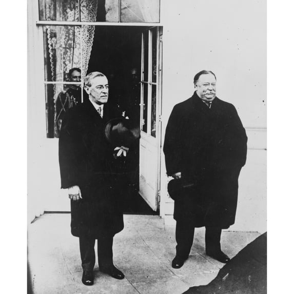 Ex-William Howard Taft With Newly Inaugurated President Woodrow Wilson Following Inaugural