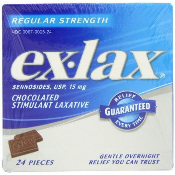 Ex-lax Regular Strength Chocolated, 24-Count Boxes (Pack of 3)