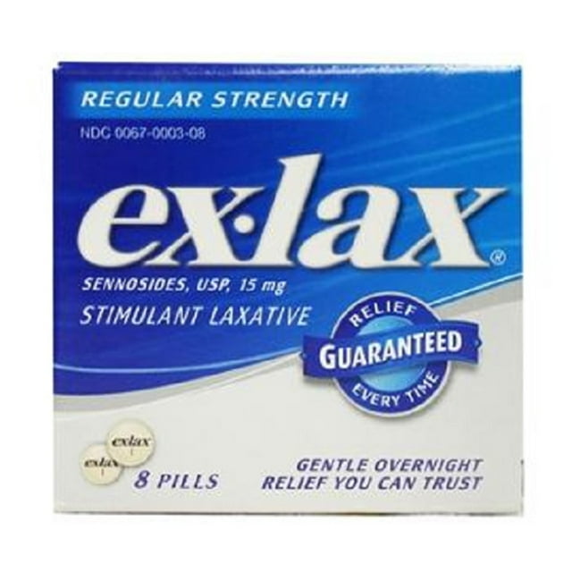 Exlax Regular Strength Stimulant Laxative, 8 Pills
