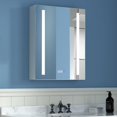thumbnail image 1 of ExBrite 20" Contemporary Metal Medicine Cabinet with Mirror and LED in Silver, 1 of 5