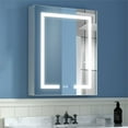 thumbnail image 1 of ExBrite 24" Contemporary Metal Medicine Cabinet with Mirror and LED in Silver, 1 of 11
