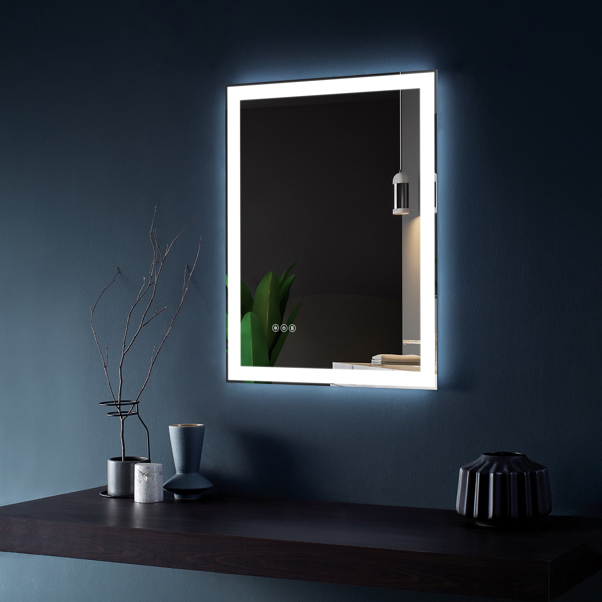 ExBrite 24 x 32 inch Bathroom LED Light Mirrors Anti fog Mirrors