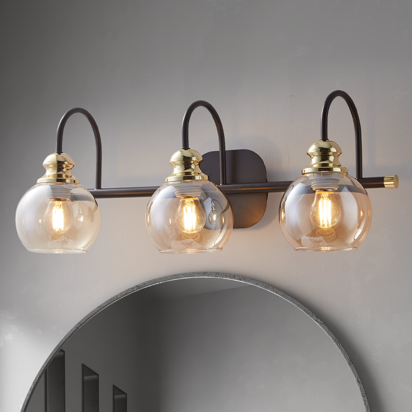 ExBrite 3Light Bathroom Vanity Lights Glass Sconces 1304