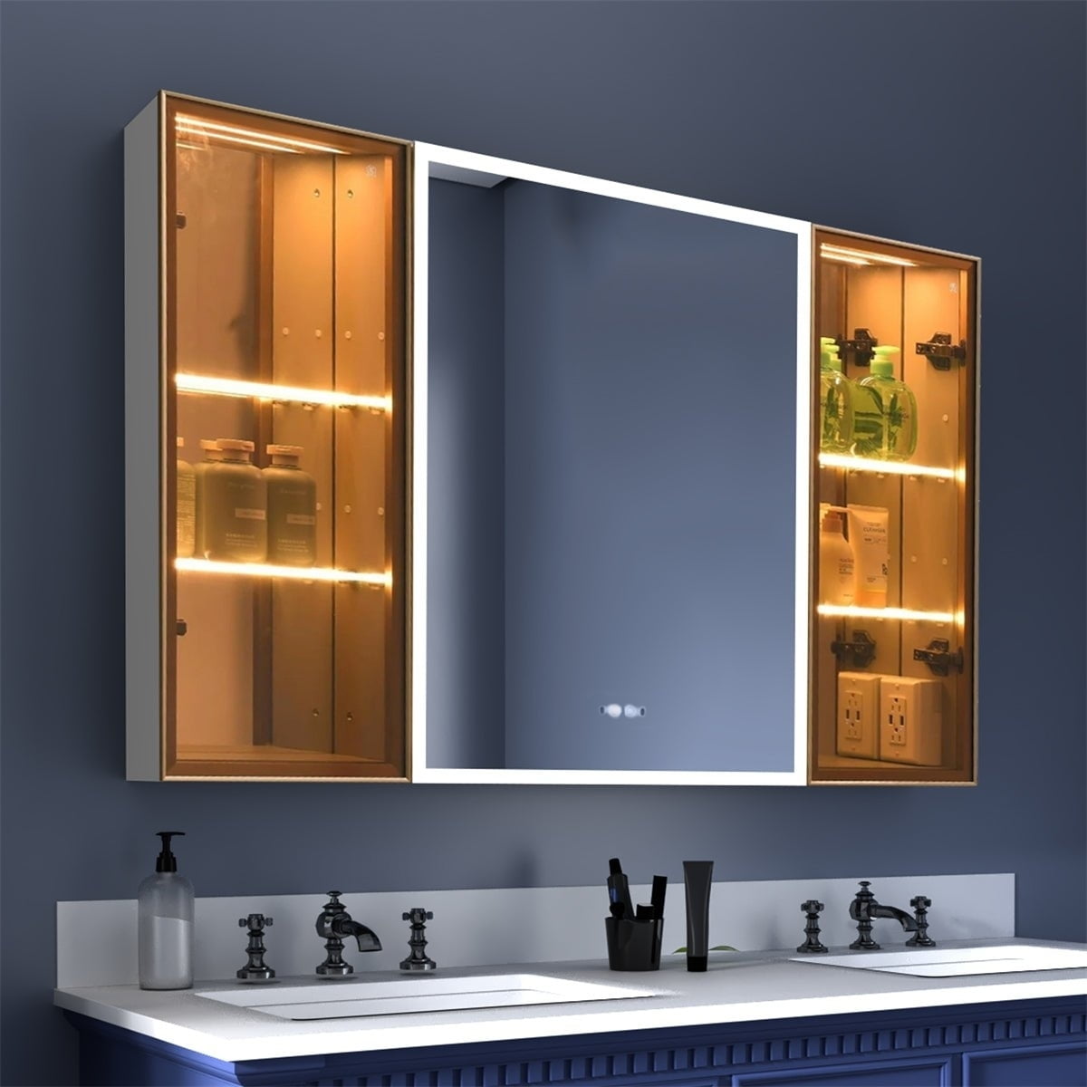 ExBrite 48 in. W x 30 in. H LED Medicine with Mirrors Large