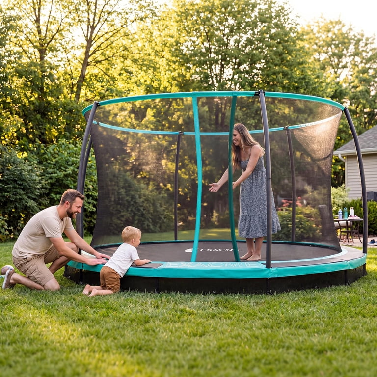 ExacMe No-Gap Design 14 12 10 8FT In-Ground Trampoline for Kids