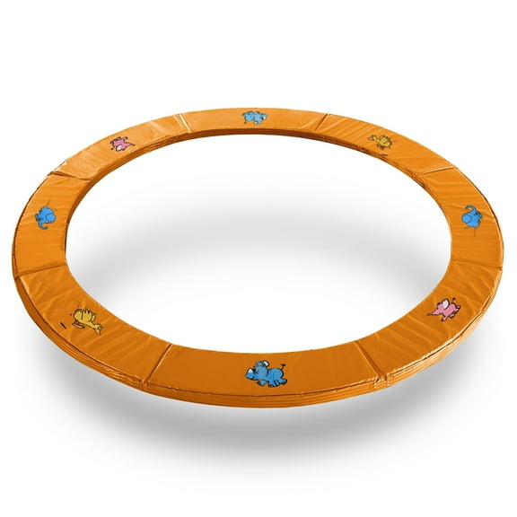 ExacMe Trampoline Safety Pad Round Spring Cover, 10 ft Orange Animal