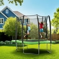 thumbnail image 1 of Exacme 7 x 10 FT Outdoor Rectangle Trampoline for Kids, 330lb Capacity Recreational Trampolione with 4 Wind Stakes, Storage Bag, Ladder(Green), 1 of 8