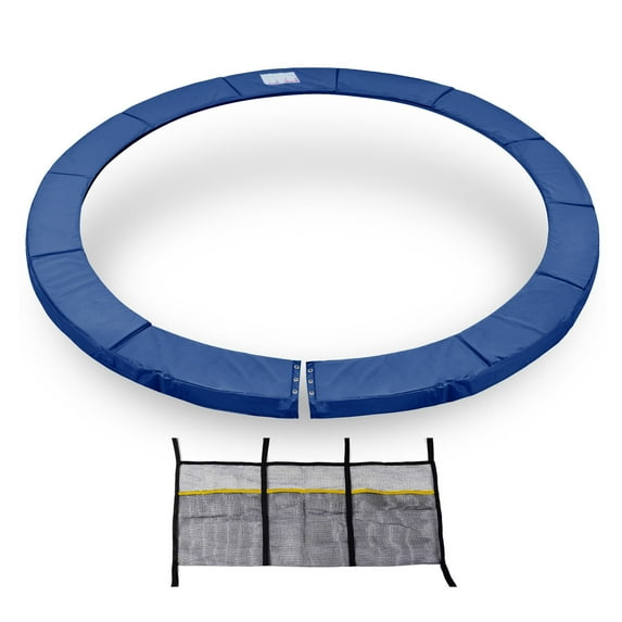 Exacme Thick Trampoline Pad 13 Foot with Opening, Replacement Spring Cover Safety Frame Pad, Storage Bag (Blue)