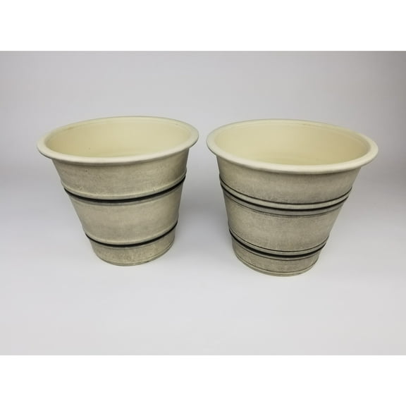 Exaco Planter - Round - Set of 2 - Medium - Washed Sandstone
