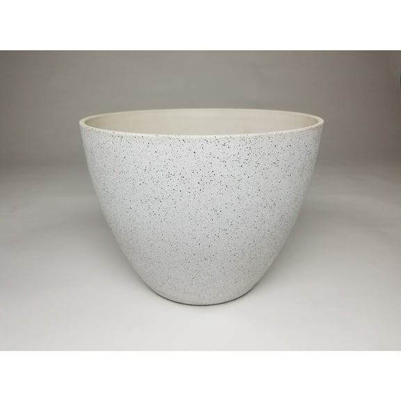 Exaco FM-WP17 Fiber Clay Planter, Spackled White - Medium & Large