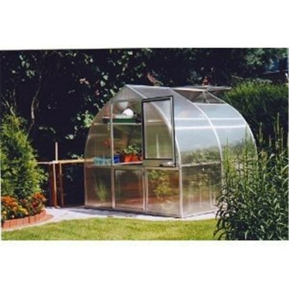 Exaco RIGA 7' x 7'8" x 7' Dome Greenhouse, Heavy-Duty Aluminum Frame Polycarbonate Glazing