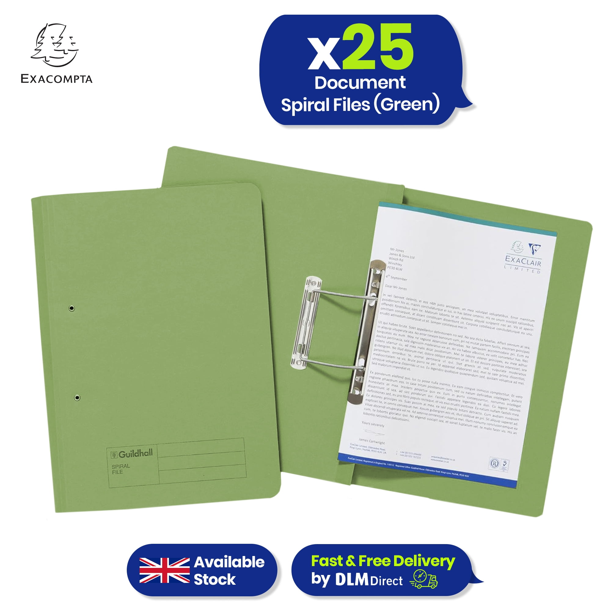 Exacompta Guildhall Spiral Transfer File, Document 285gsm Spring ...