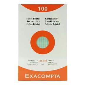 Exacompta Index Cards - Graph 100 cards - 5 x 8 - Assorted 12/