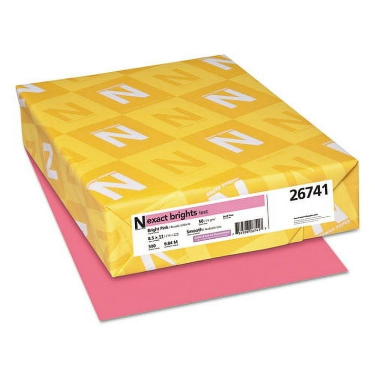 Exact Brights Paper, 20 lb Bond Weight, 8.5 x 11, Bright Yellow, 500/Ream Exact Brights Paper, 20 lb Bond Weight, 8.5 x 11, Bright Yellow, 500/Ream