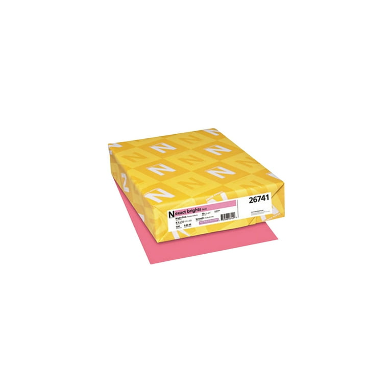 Exact Brights Paper, 20 lb Bond Weight, 8.5 x 11, Bright Pink, 500/Ream Exact Brights Paper, 20 lb Bond Weight, 8.5 x 11, Bright Pink, 500/Ream