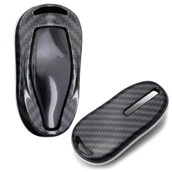 Exact Fit Black Glossy Carbon Fiber Finish Key Fob Shell For Tesla Model 3, Model S Intelligent Smart Key
