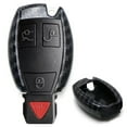 thumbnail image 1 of Exact Fit Gloss Black Carbon Fiber Pattern Finish Remote Smart Key Fob Shell For Mercedes C E S M CLS CLK GLK GL Class, etc, 1 of 8