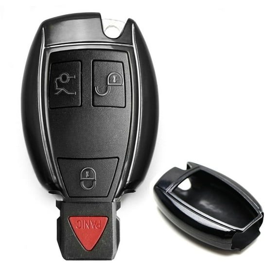 Exact Fit Gloss Metallic Black Smart Remote Key Fob Shell For Mercedes-Benz C E S M CLS CLK GLK GL Class, etc