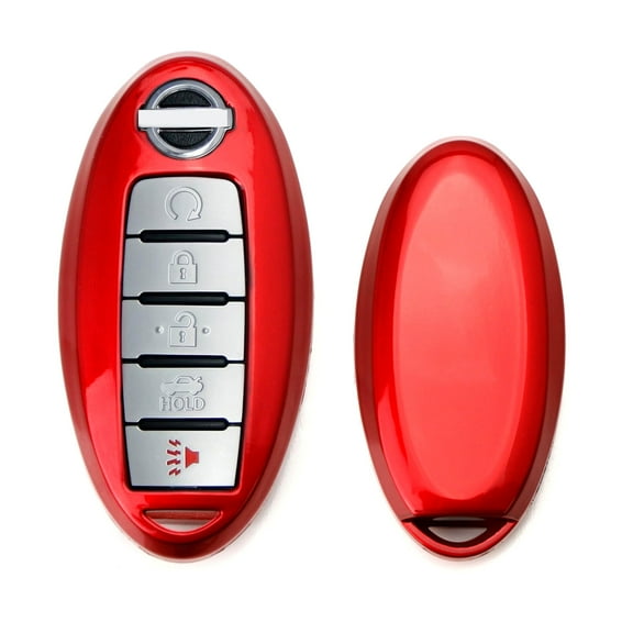 Exact Fit Gloss Metallic Red Smart Key Fob Shell For Nissan Armada Rogue GT-R Murano Pathfinder Sentra Leaf Titan (4-Button only)