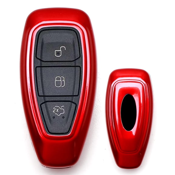 Exact Fit Gloss Metallic Red Smart Remote Key Fob Shell For 2011-2017 Ford Fiesta, 2012-2017 Ford Focus, 2013-2016 C-MAX (Only Fit 2/3-Button Key)