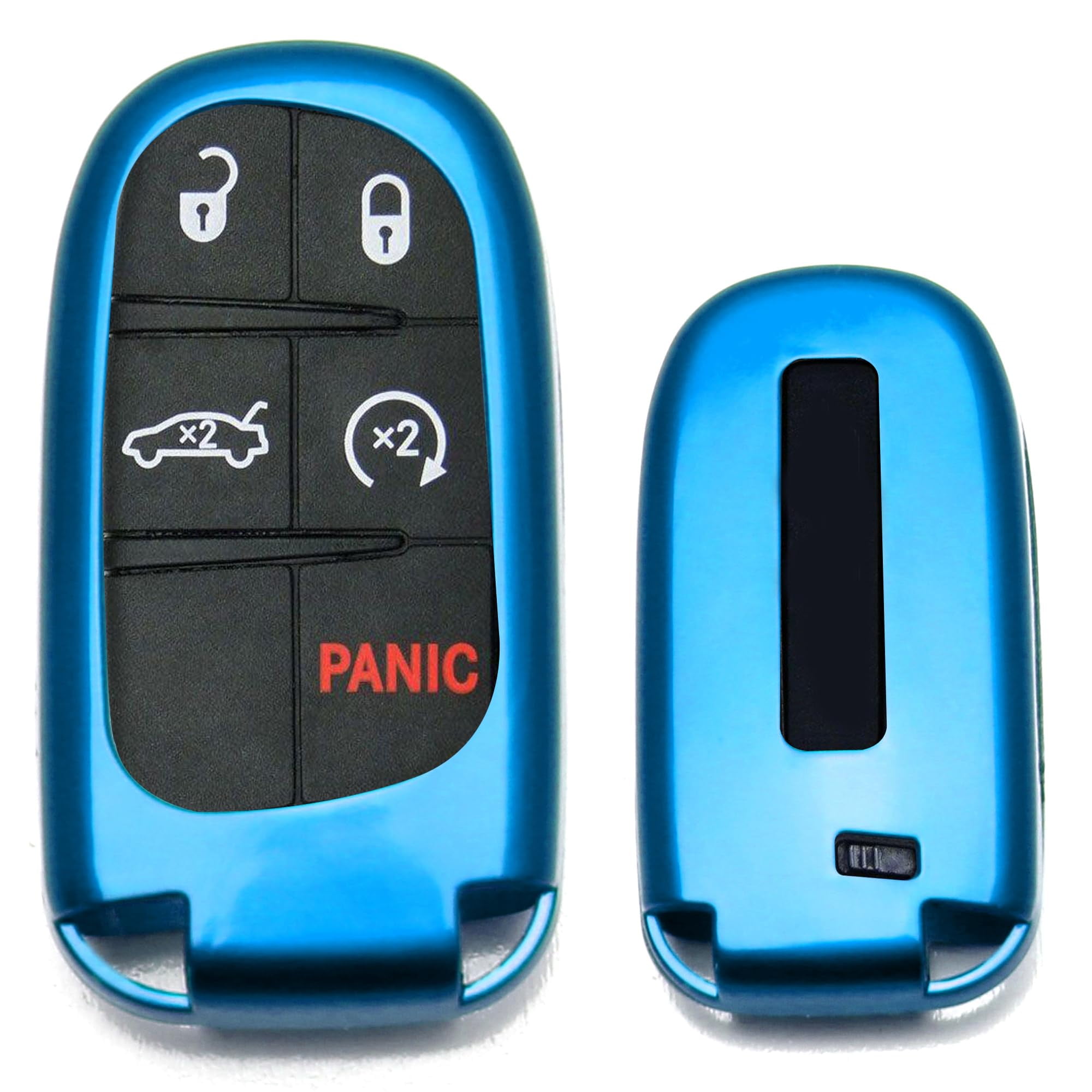 Exact Fit Glossy Blue Smart Key Fob Shell Cover For Charger Challenger ...