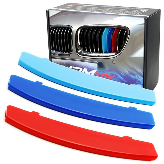 Exact Fit M-Color Grille Insert Trims For BMW F10 F11 5 Series 528i 535i 550i with Standard Center Chrome Kidney Grill (10 Beams), NOT 12-Beam Black Grille
