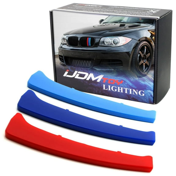 Exact Fit M-Color Grille Insert Trims For 2008-2013 BMW E82/E88 1 Series w/Standard Kidney Grille (12-Beam ONLY)