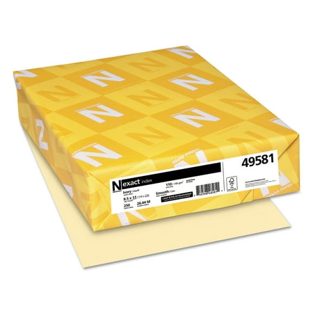 Neenah Extra-Heavyweight Exact® Index Card Stock, 8 1/2" x 11", 110 Lb., Ivory, Pack Of 250 Sheets