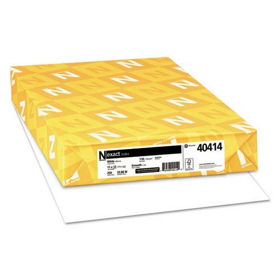 Exact Index Card Stock, 92 Bright, 110 lb Index Weight, 11 x 17, White, 250/Pack | Bundle of 10 Packs