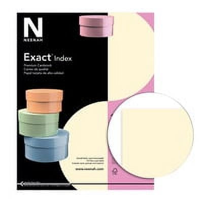 Exact Index Cardstock, 8.5" x 11", 110 lb/199 gsm, Ivory, 250 Sheets (48588)