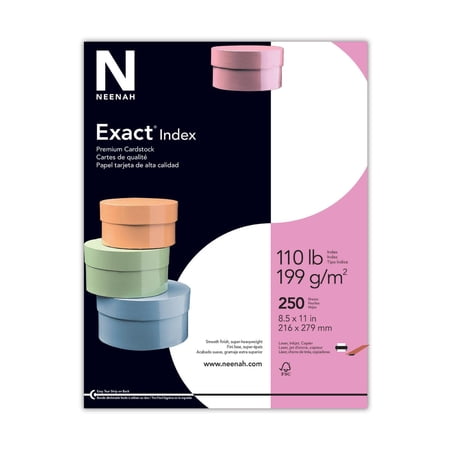 Exact Index Cardstock, 8.5" x 11", 110 lbs., White, 250 Sheets